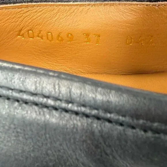 GUCCI Calfskin Womens Jordaan Loafers Size 37 Black - Picture 13 of 16